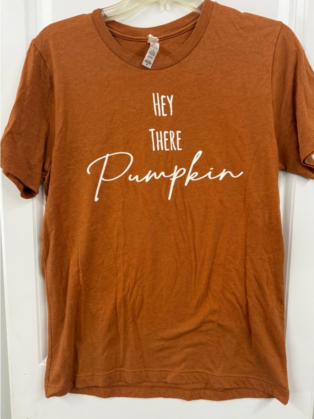 Bella Canvas Rust Orange Graphic Tee with White Script